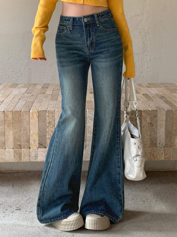 Ash Blue Tinted Y2K Bootcut Jeans