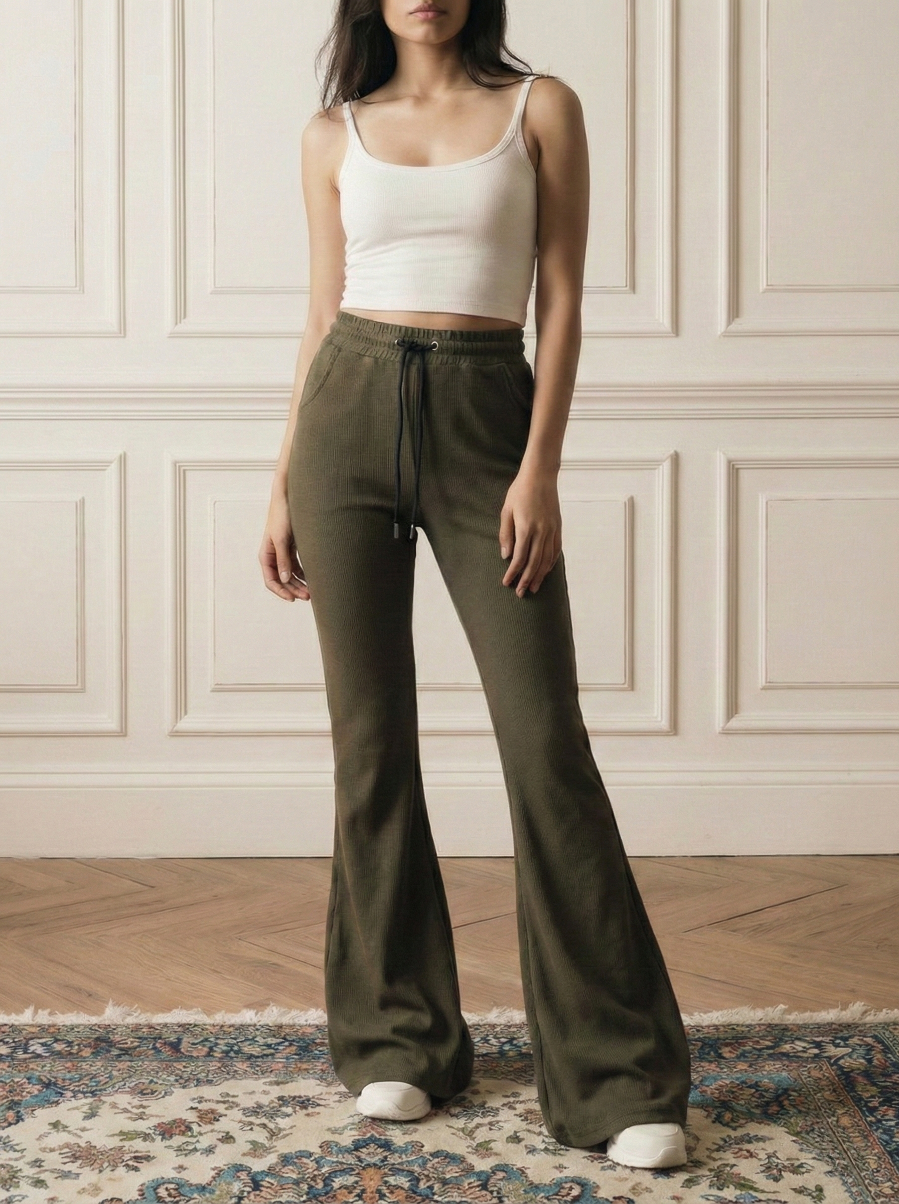 Olive Green Flare Pants