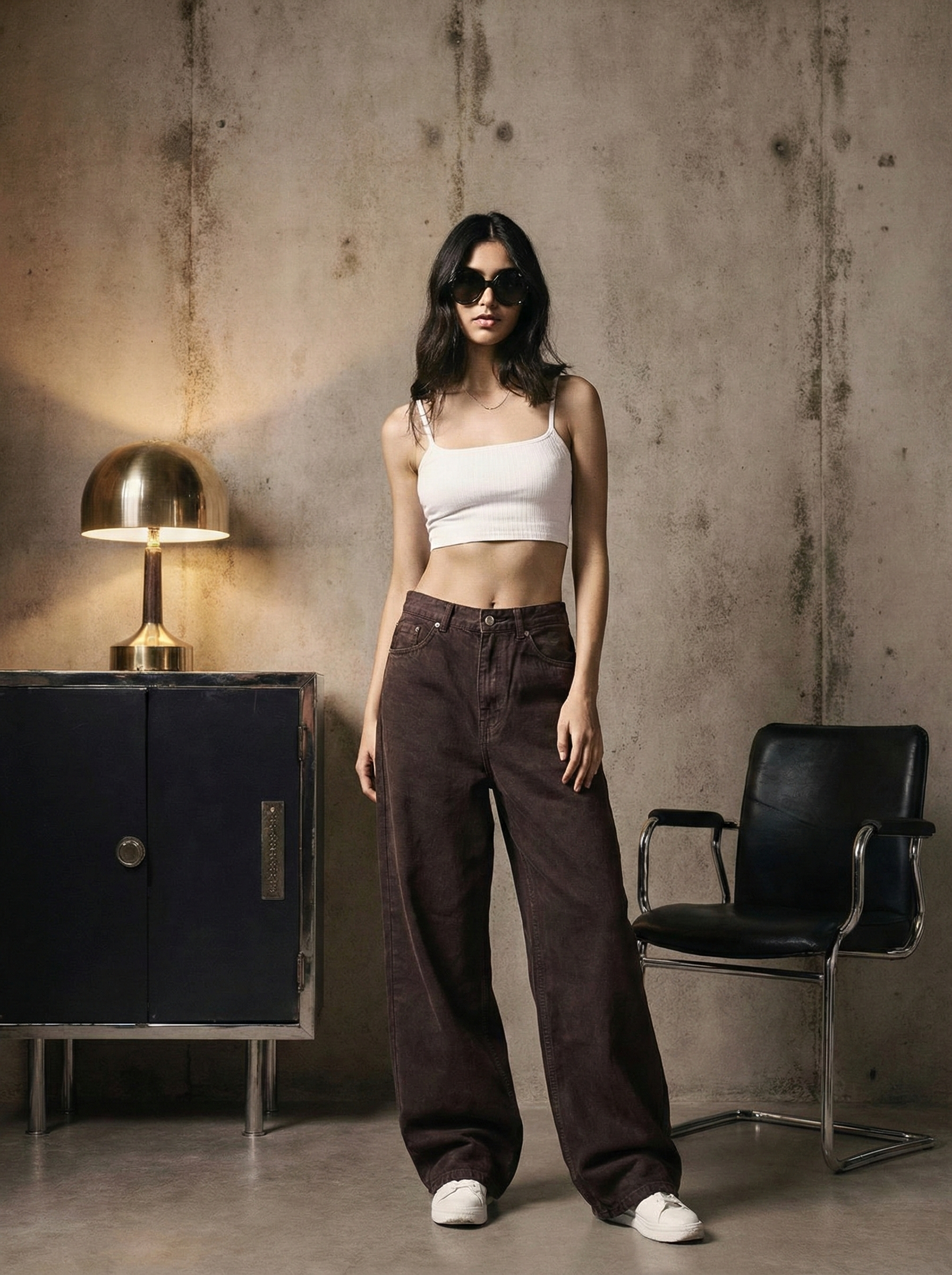Chocolate Brown Wide Leg Jeans