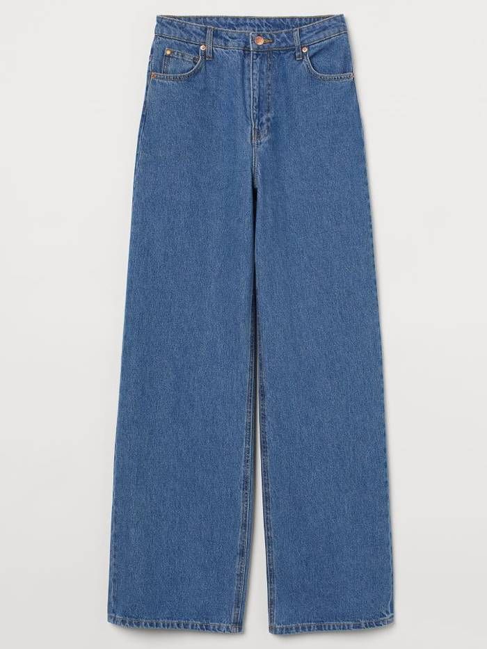 Fade blue wide leg jeans on sale