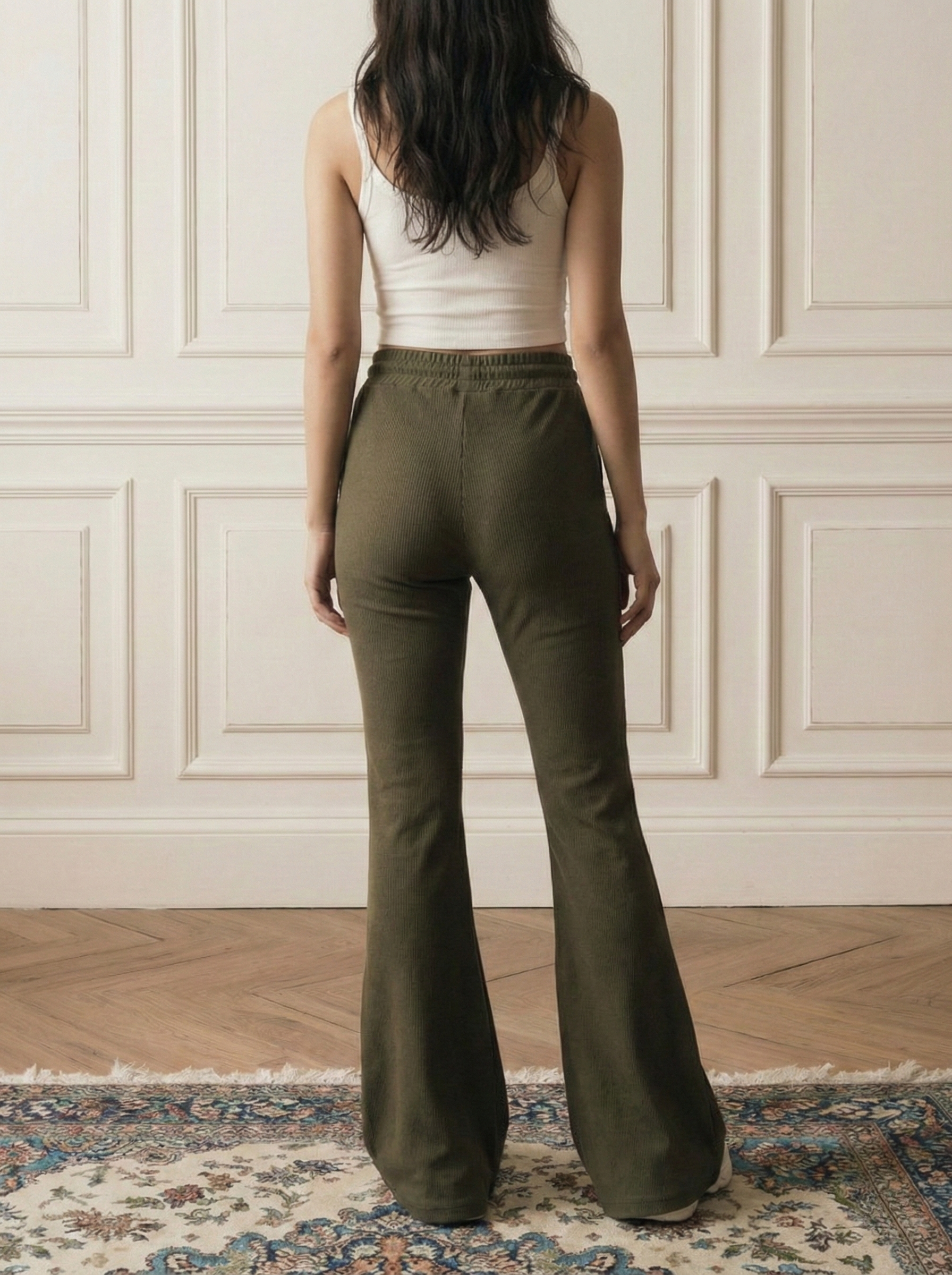 Olive Green Flare Pants