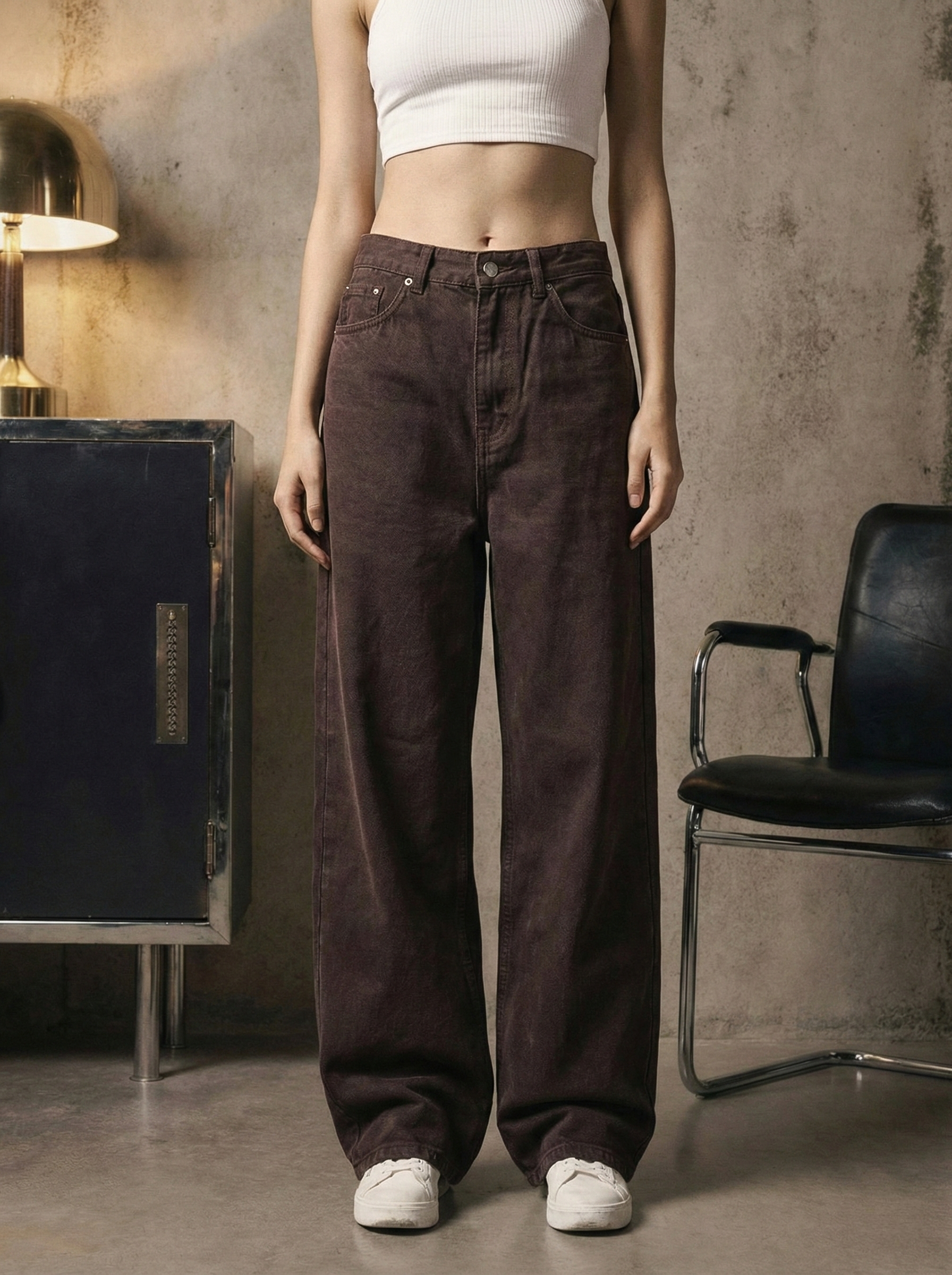 Chocolate Brown Wide Leg Jeans