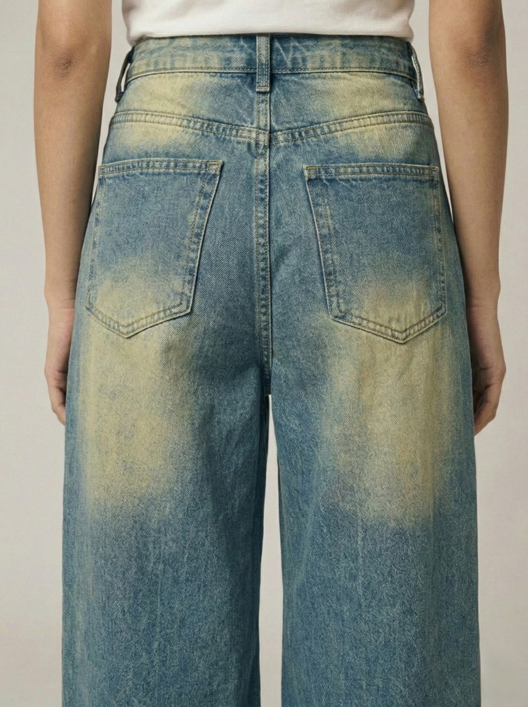 Patch blue Super Wide leg jeans