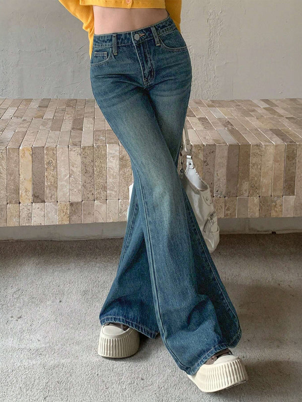 Ash Blue Tinted Y2K Bootcut Jeans