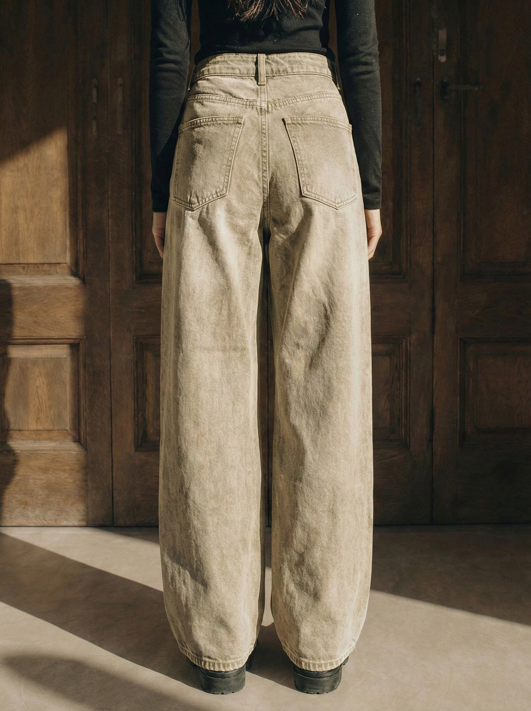 Beige Wide leg jeans