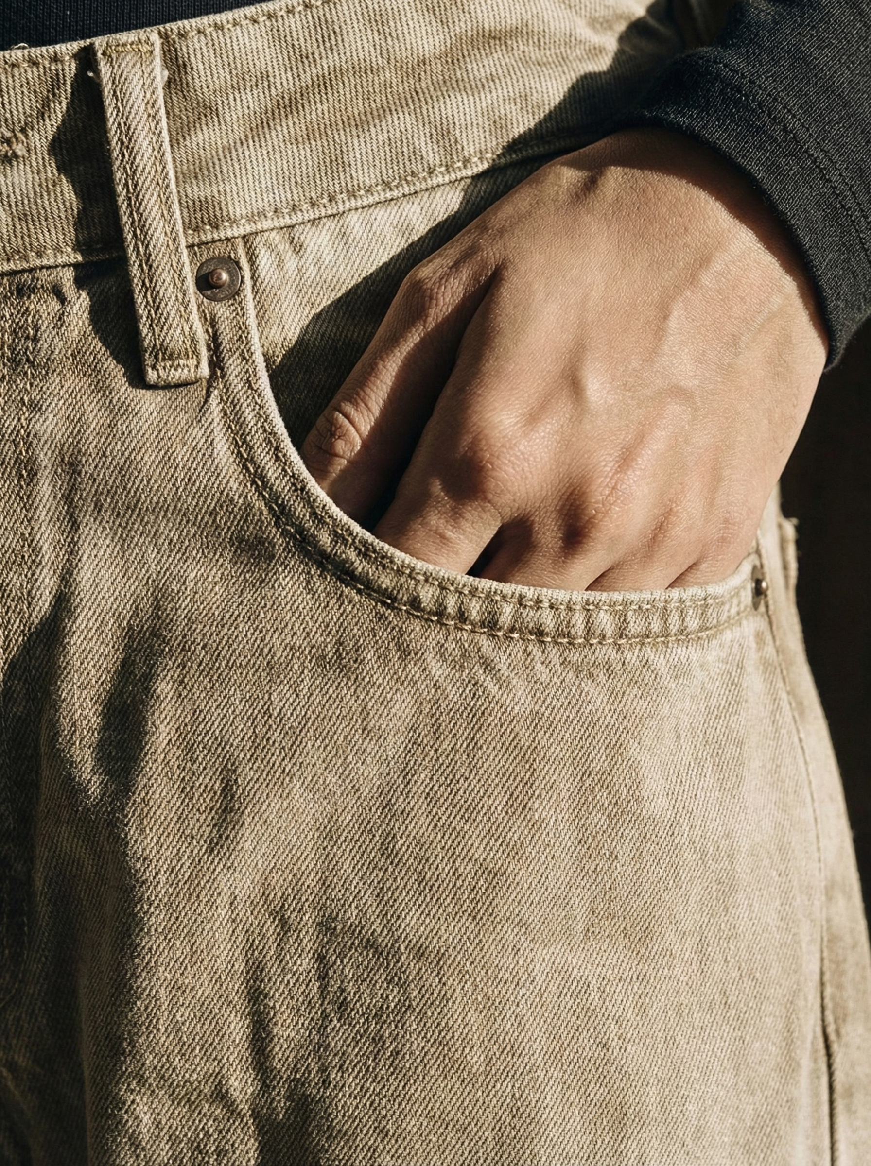 Beige Wide leg jeans