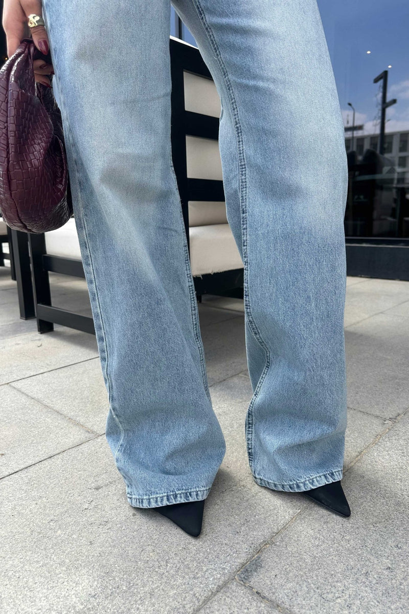 Light Blue Super Wide Leg Jeans