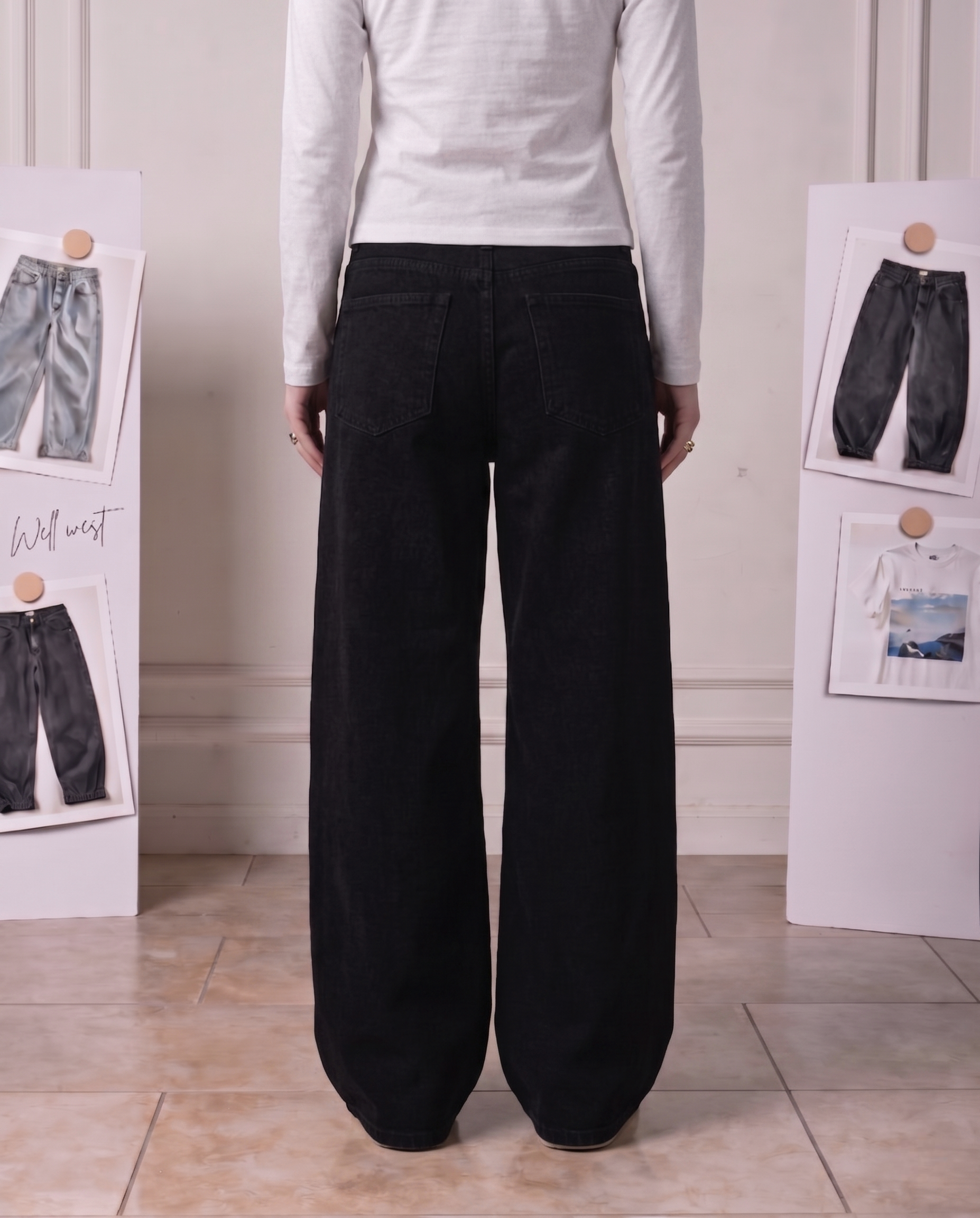 Pitch Black Jeans - Loose Fit - UNISEX
