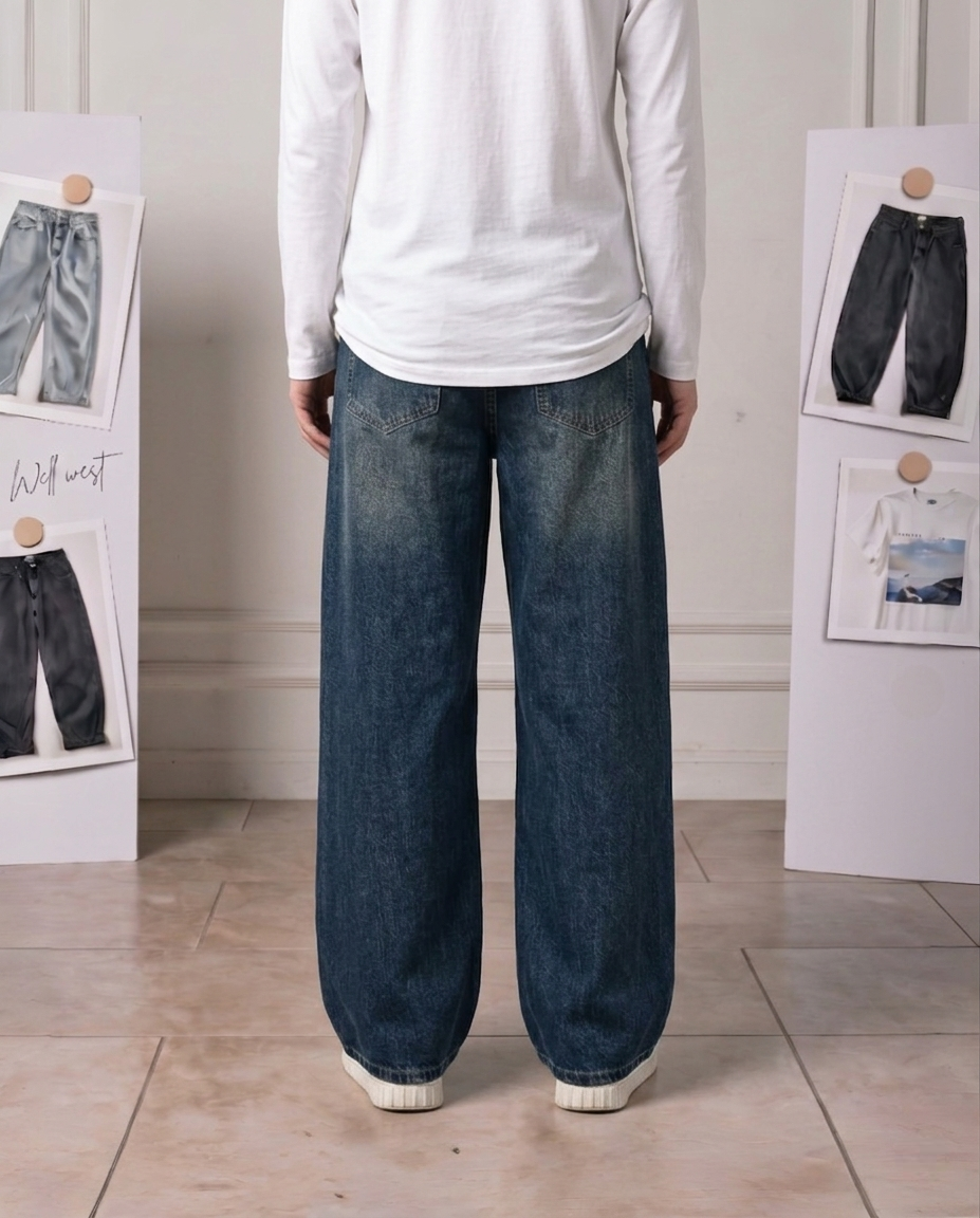 Vintage blue Baggy Denim -Loose Fit- UNISEX