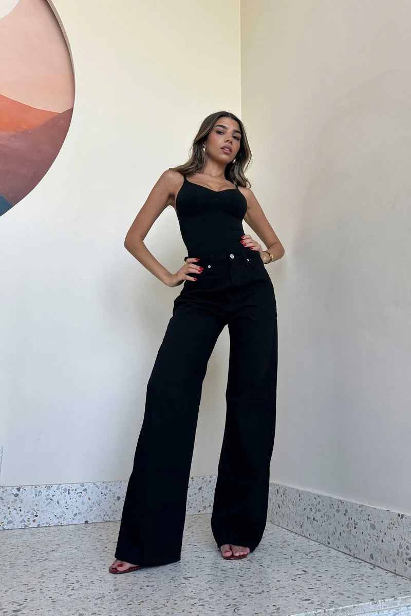 Black High Waist Wide Leg jeans