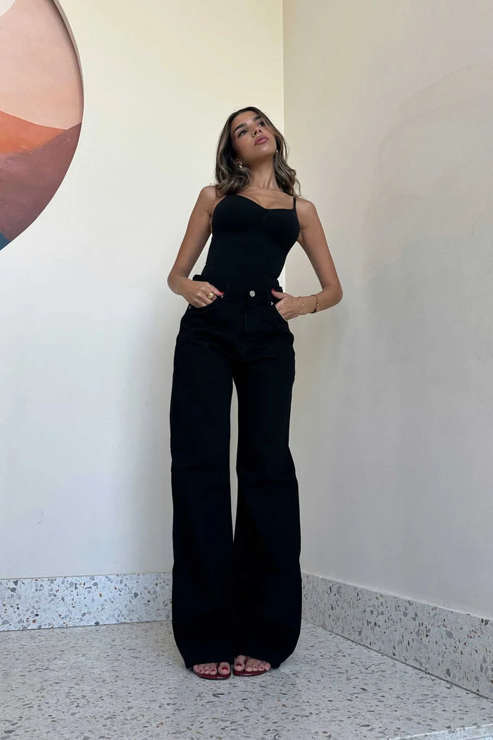 Black High Waist Wide Leg jeans