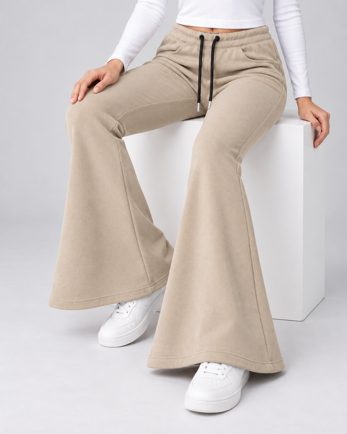 Beige Flare Trouser