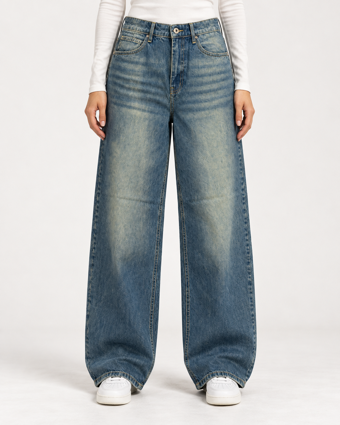 Clay Medium Blue Baggy Jeans - UNISEX