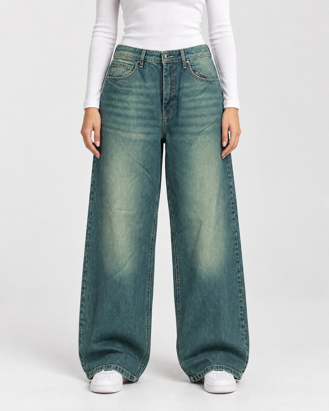 Spearmint Fade Baggy Fit Jeans (Unisex)
