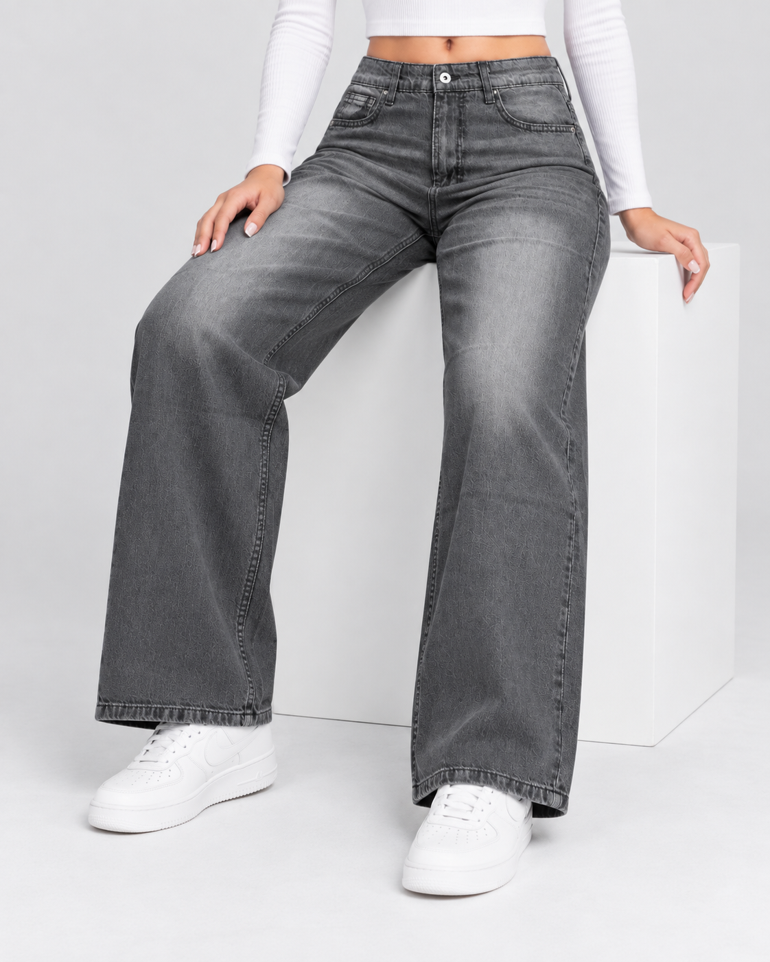 Concrete Grey Baggy Denim -Loose Fit - UNISEX