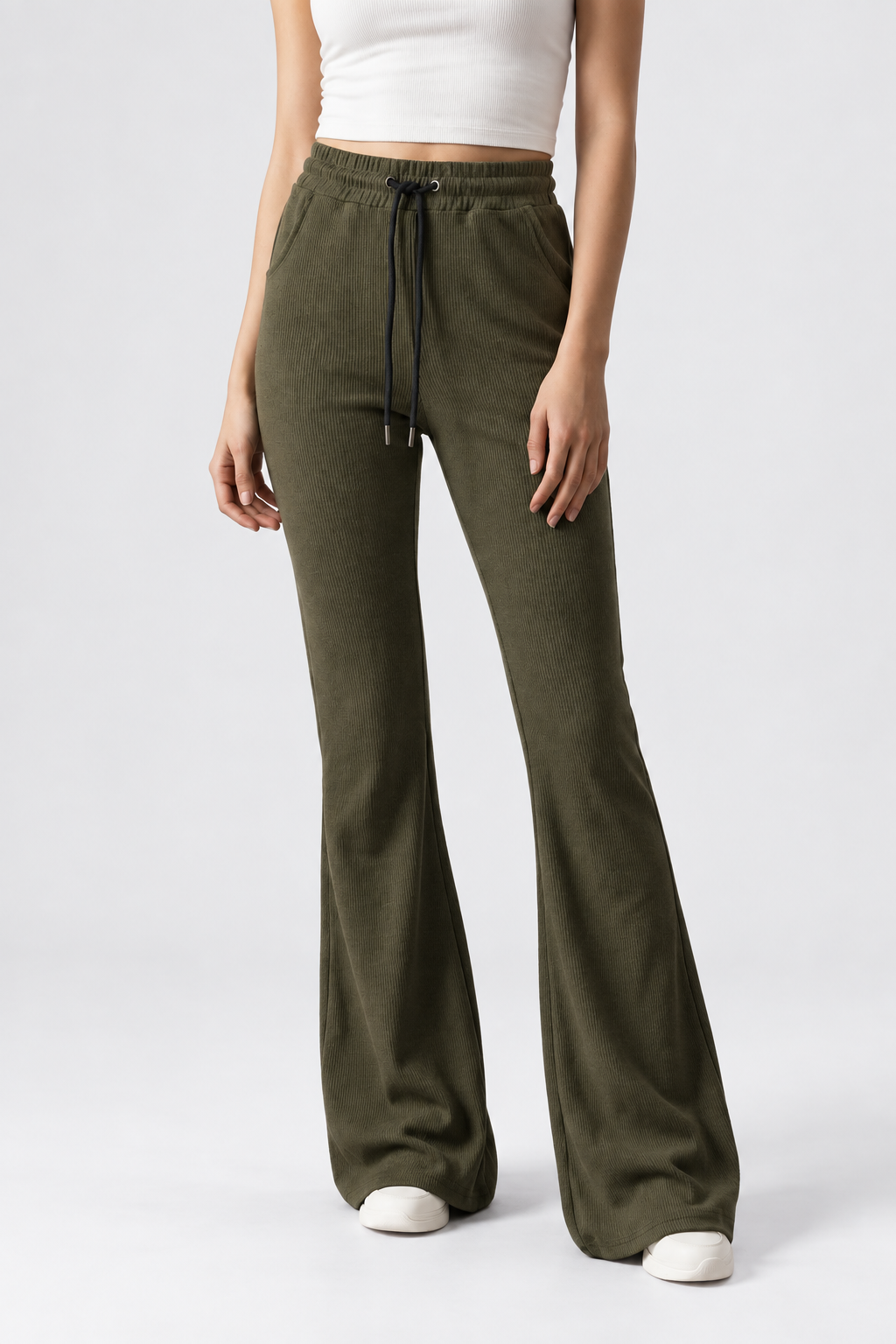 Olive Green Flare Pants