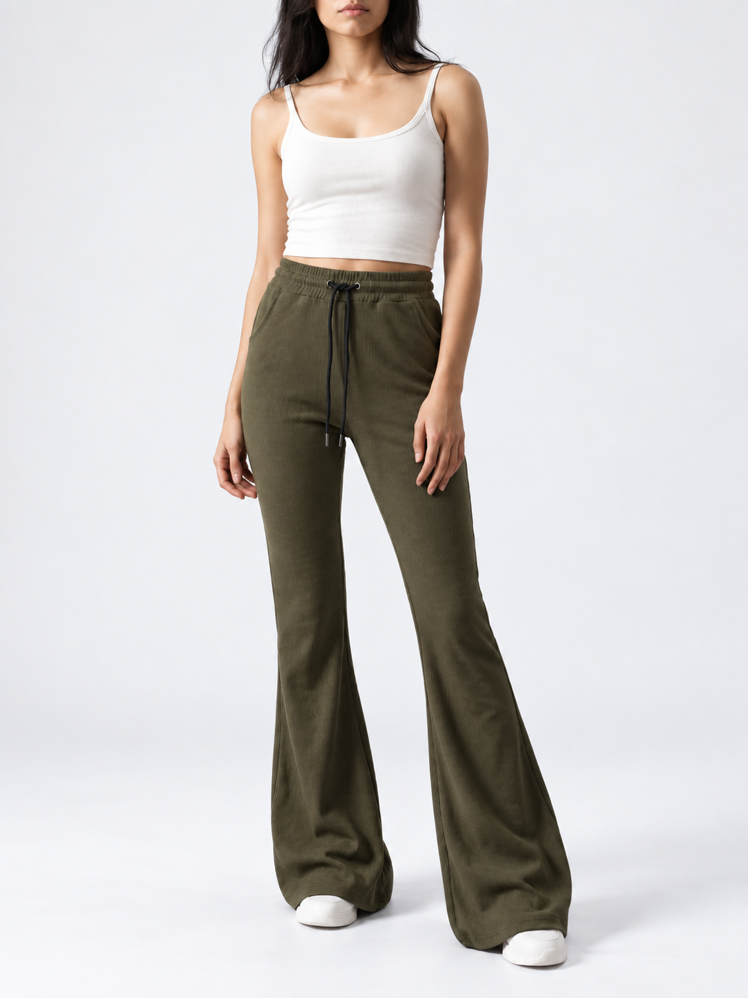 Olive Green Flare Pants