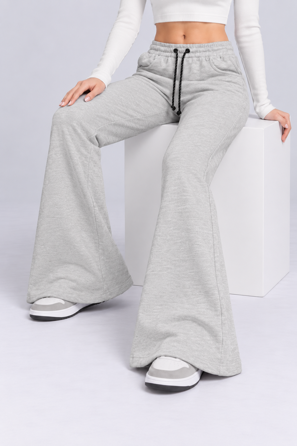 Grey Flare Pants