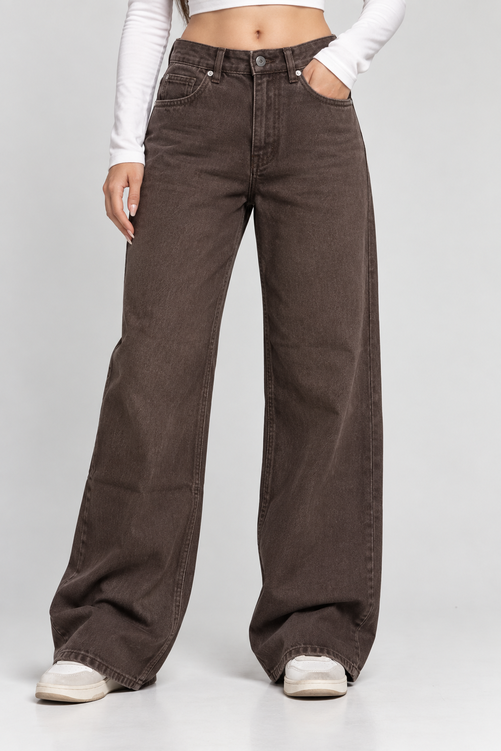 Chocolate Brown Wide Leg Jeans