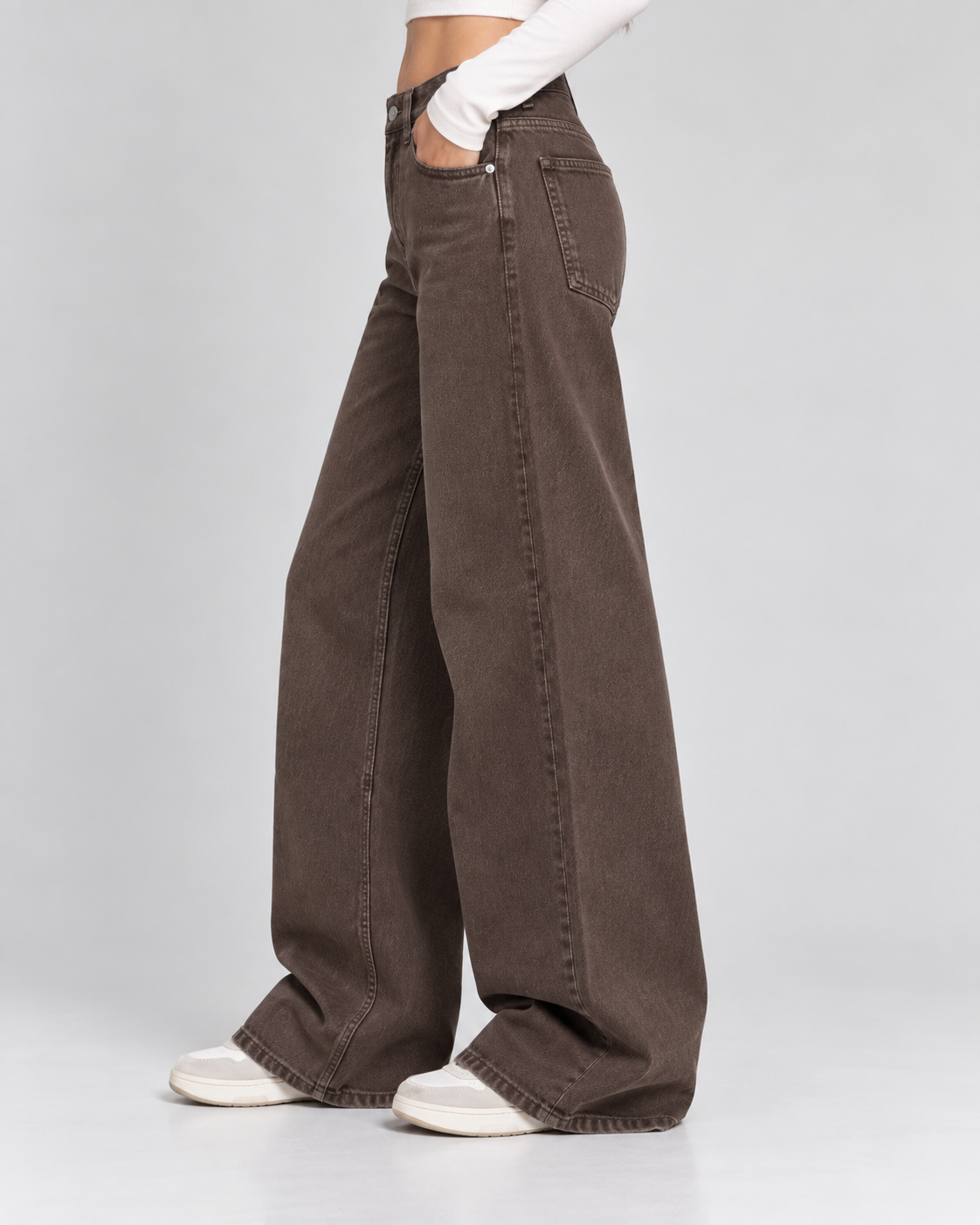 Chocolate Brown Wide Leg Jeans