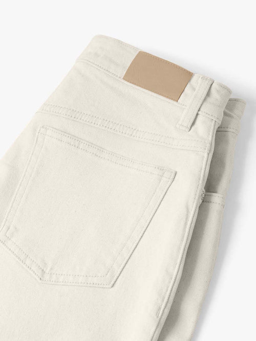 Beige High Waist Super Wide Leg Jeans