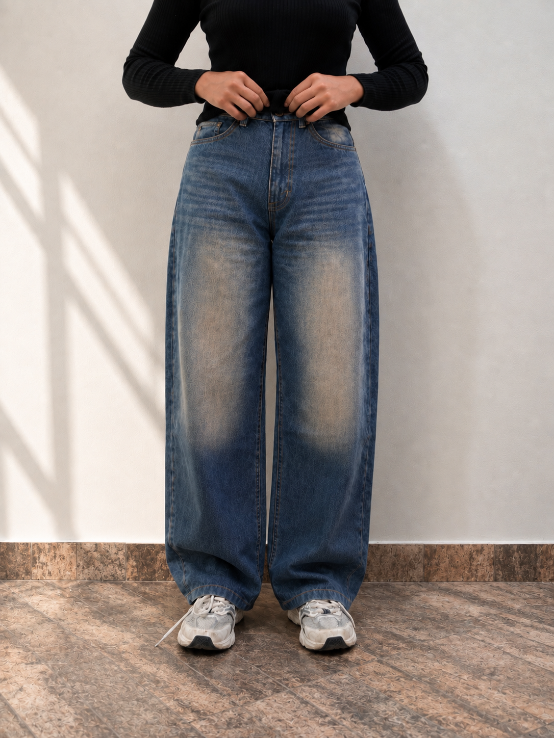 Clay Medium Blue Baggy Jeans