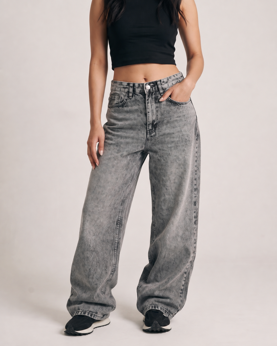 80's Ash Grey Wide Leg Jeans (Unisex)