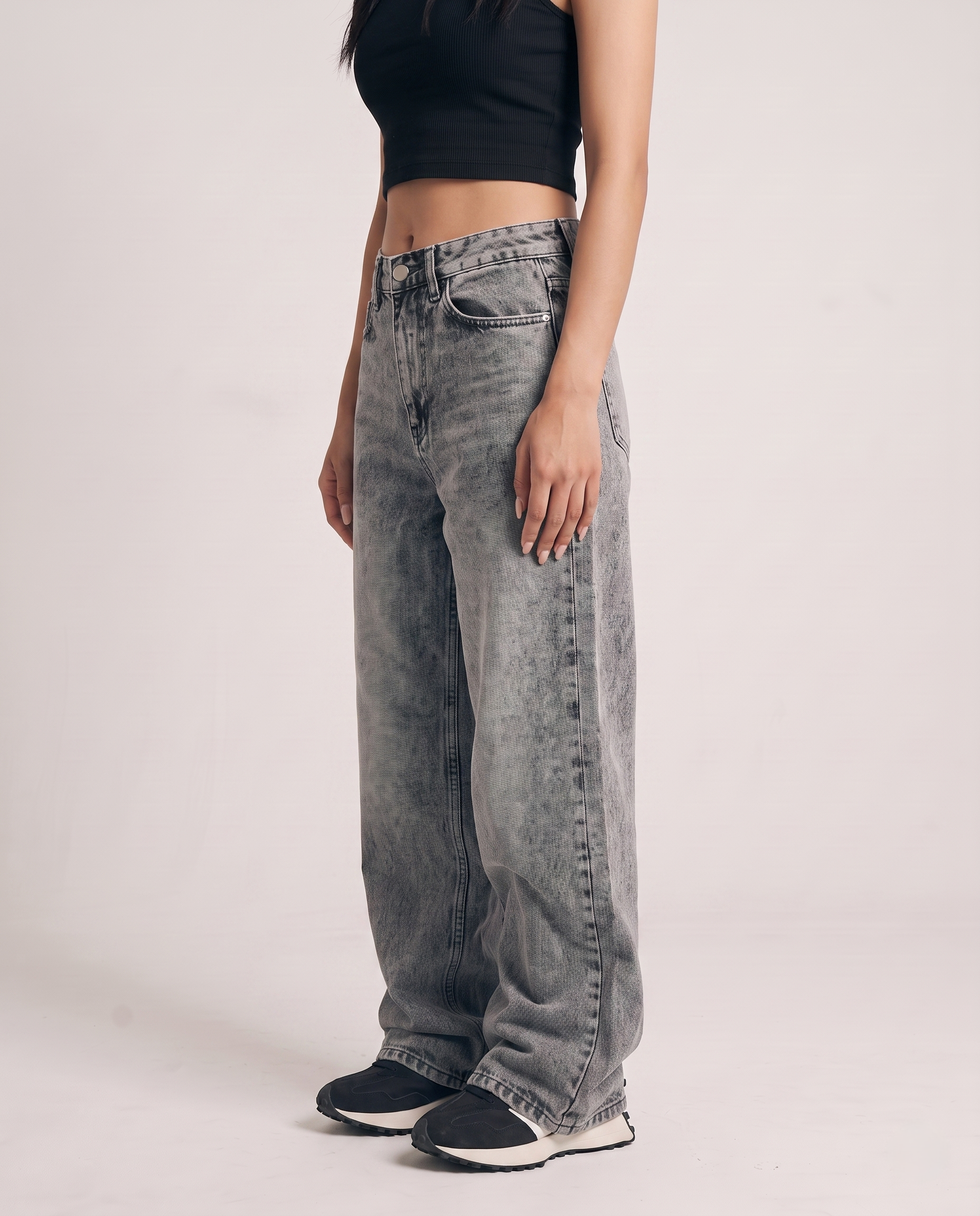 80's Ash Grey Wide Leg Jeans (Unisex)