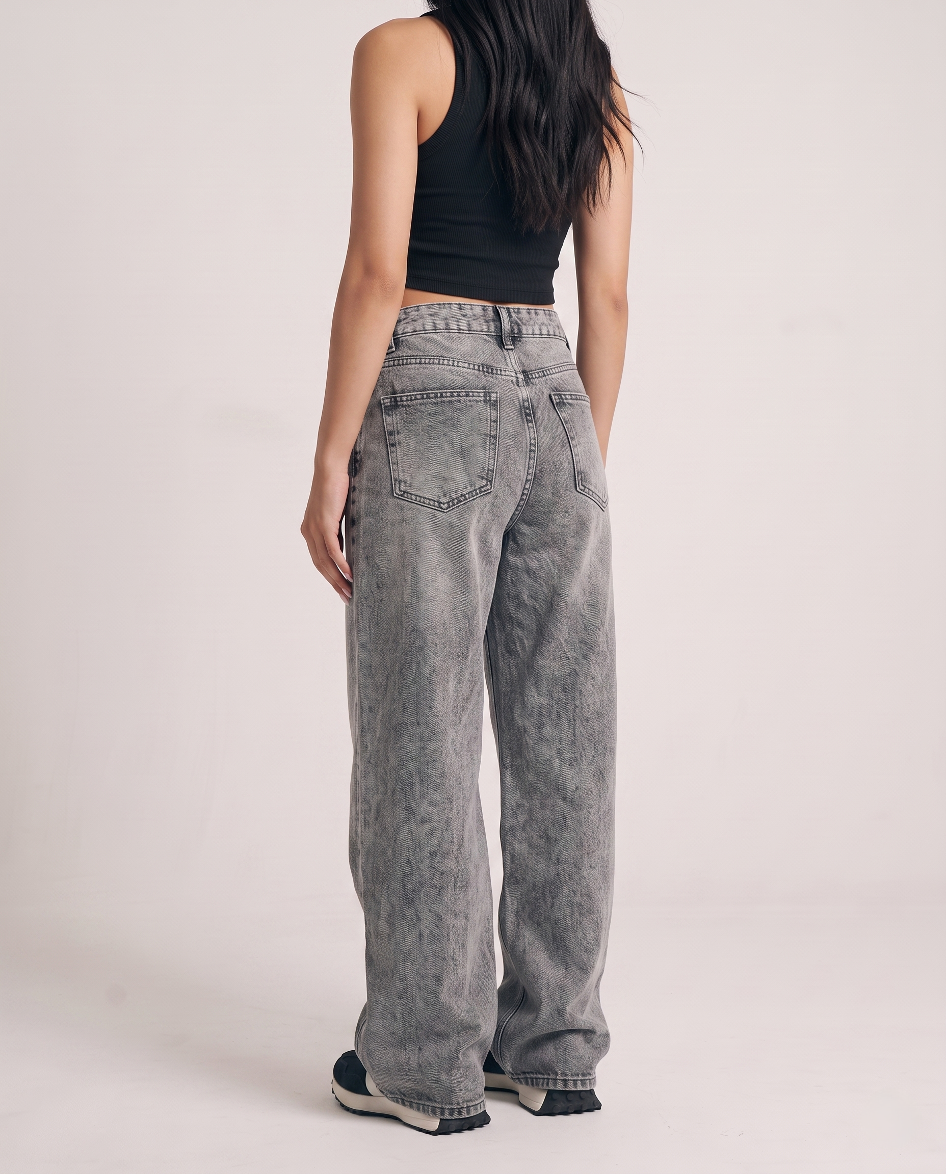 80's Ash Grey Wide Leg Jeans (Unisex)