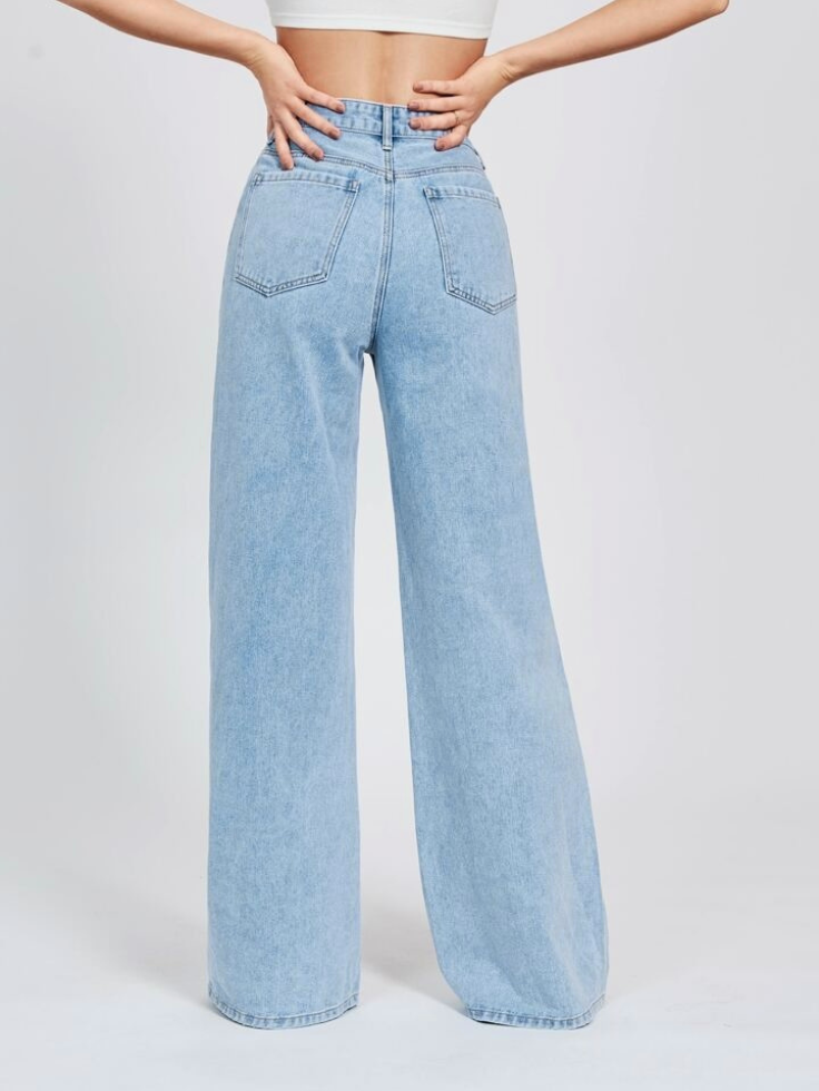 Light Blue Super Wide Leg Jeans