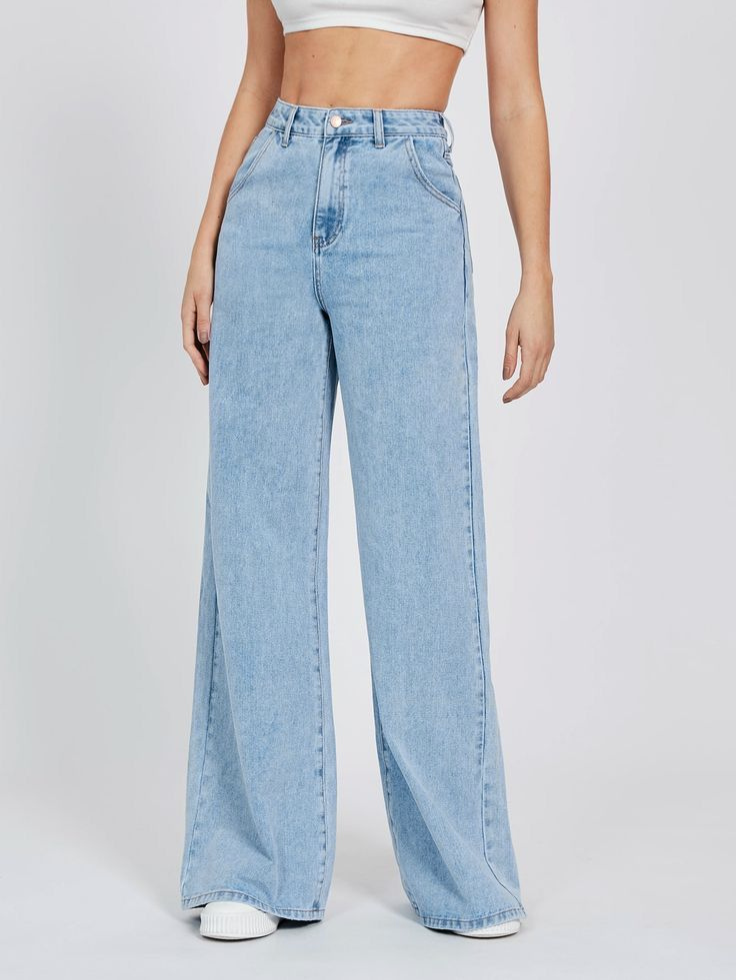 Light Blue Super Wide Leg Jeans