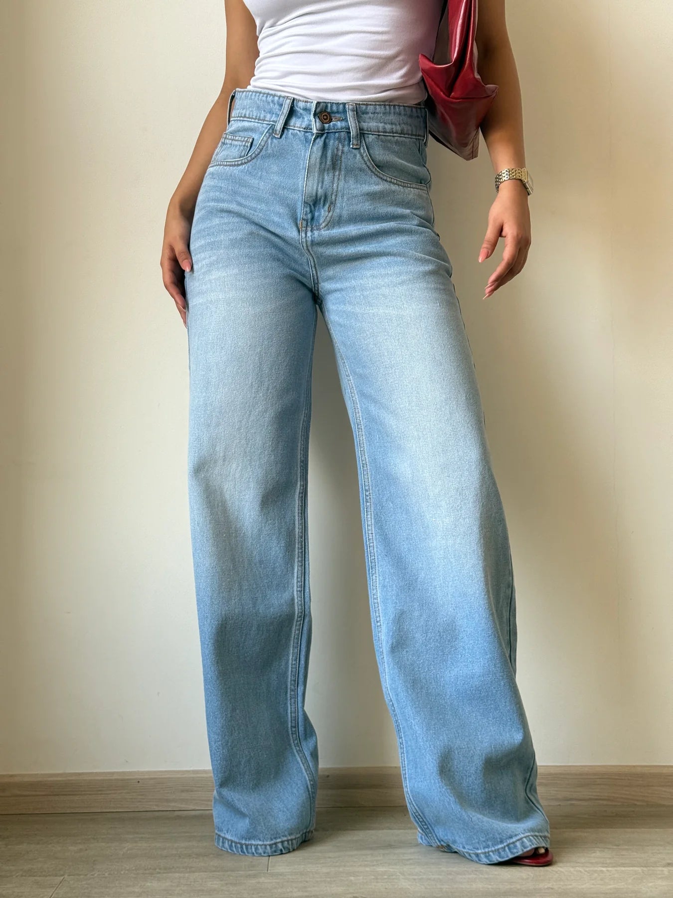 Light Blue Super Wide Leg Jeans