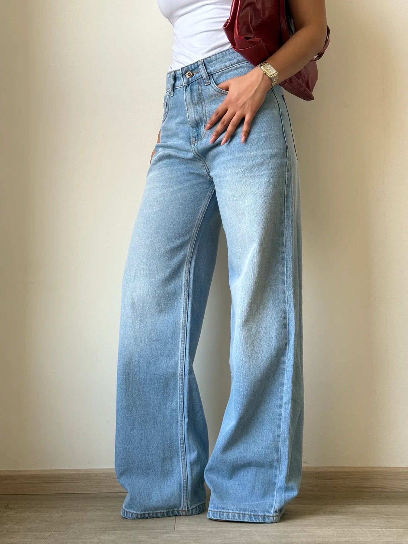 Light Blue Super Wide Leg Jeans