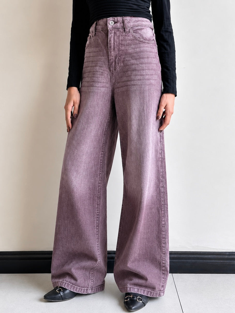 Acid Purple Wash Wide-Leg jeans