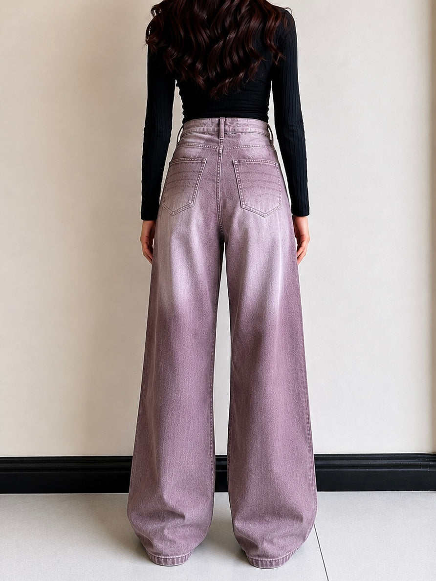 Acid Purple Wash Wide-Leg jeans