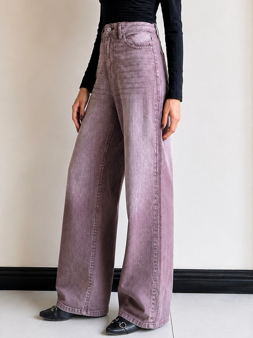 Acid Purple Wash Wide-Leg jeans