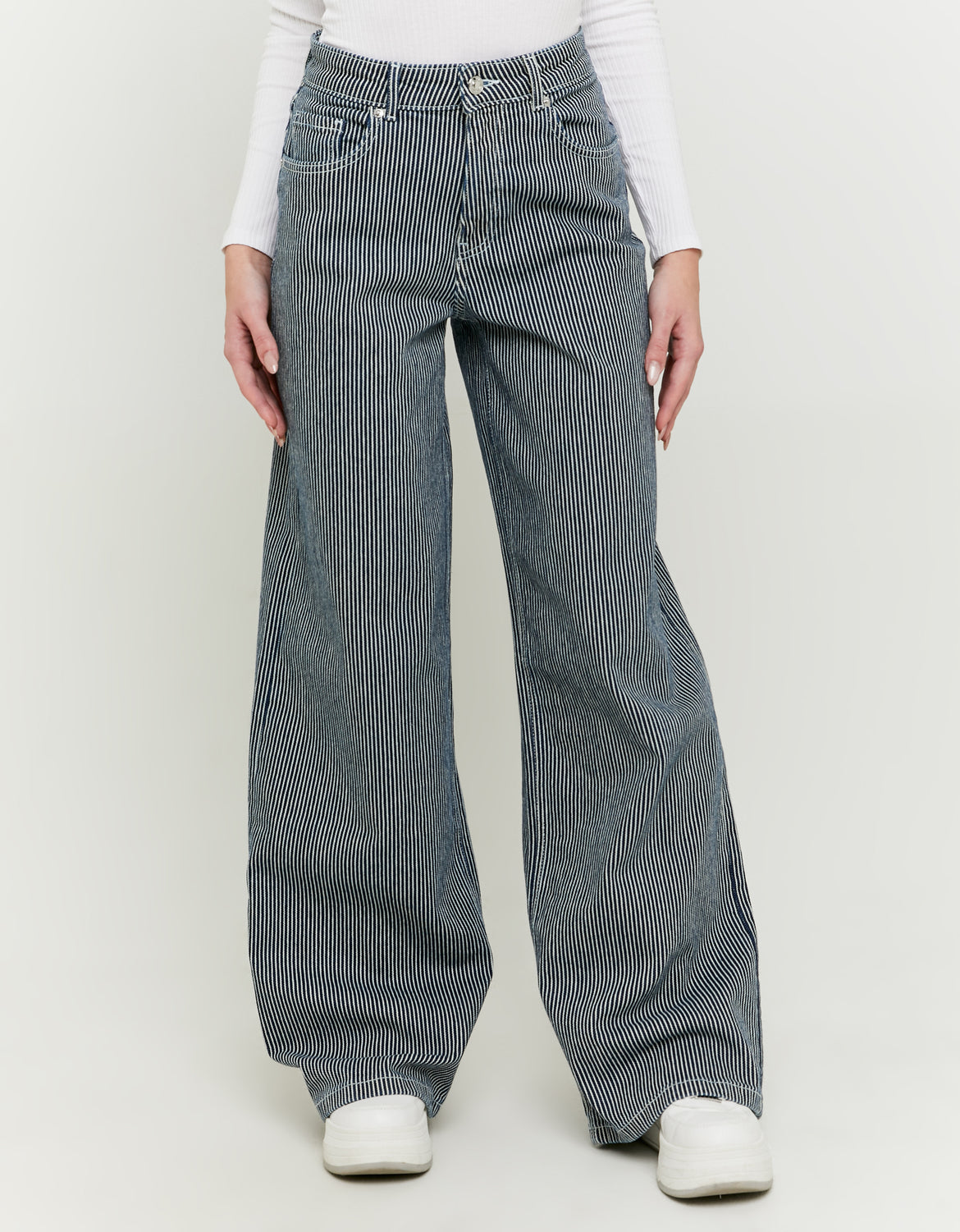 Striped Wide Leg Jeans