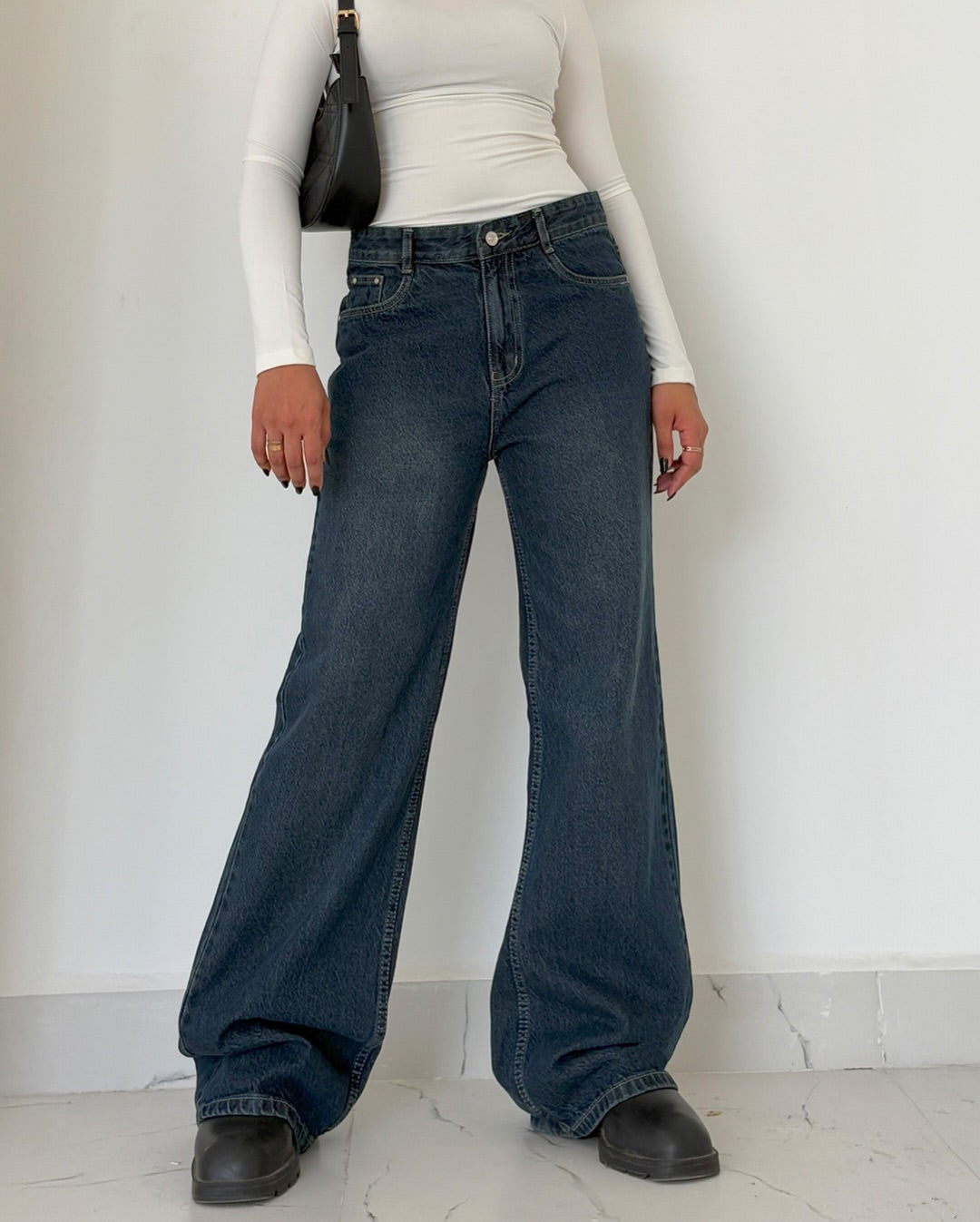 vintage cosmic blue high waisted wide leg jeans