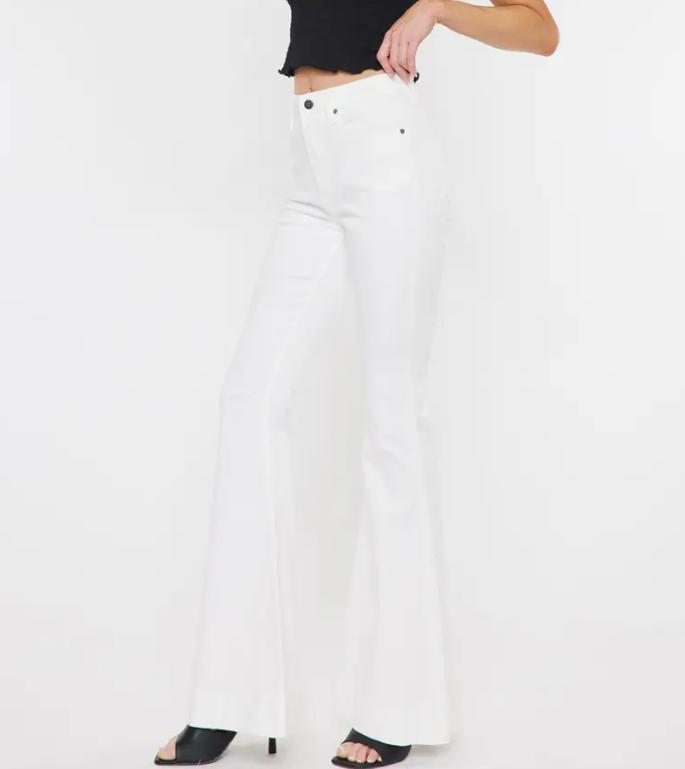 Women White High-Waisted Flare Jeans