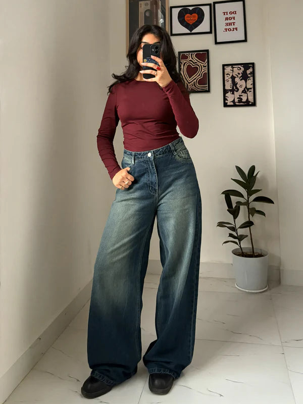 Astral Blue Washed Baggy Jeans