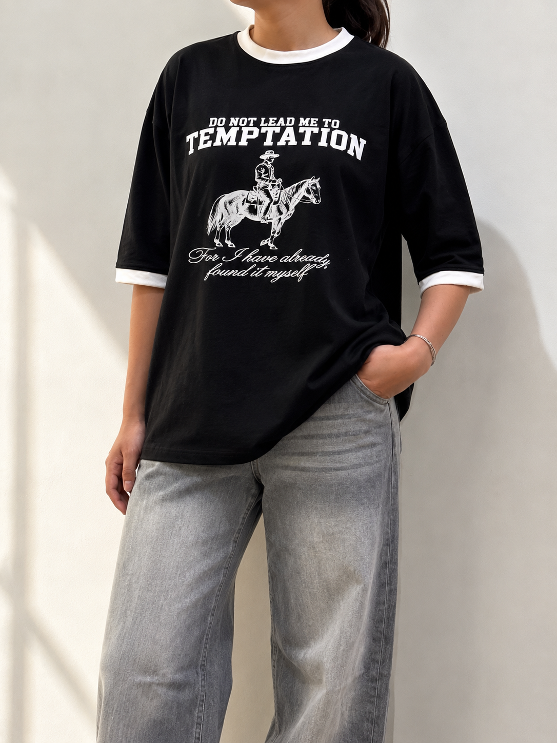 Temptations Ringer T-Shirt Black