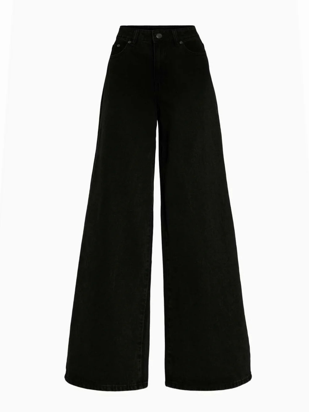 Black High Waist Super Wide Leg Jeans