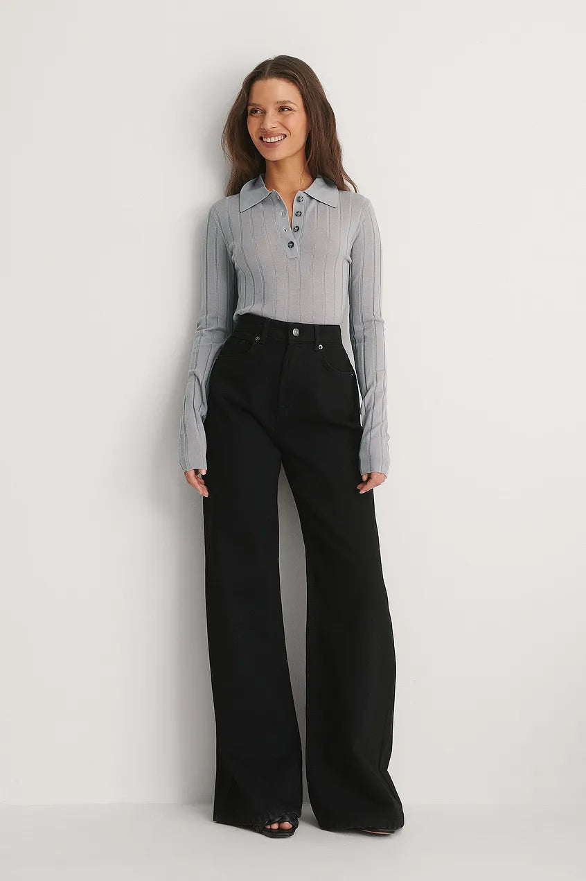 Black High Waist Wide Leg jeans