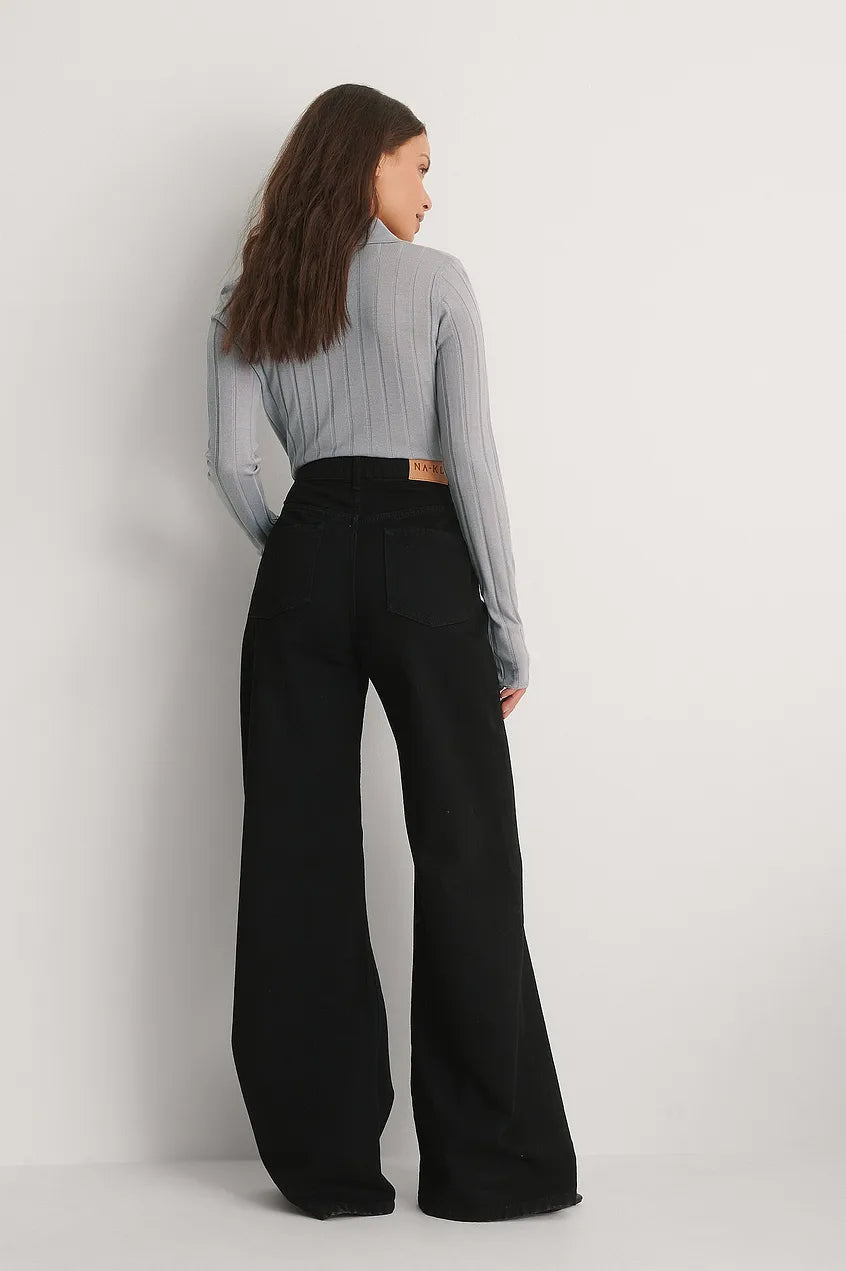 Black High Waist Wide Leg jeans